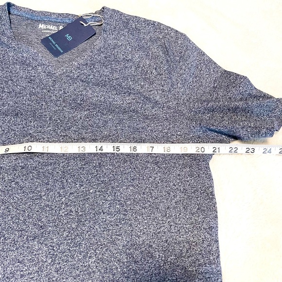 New Men’s Michael Brandon Blue Heather V-Neck Tee - Picture 9 of 9